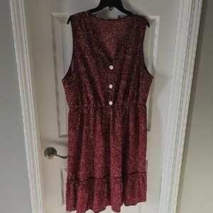 Amazon Burgundy Polka Dot Mini Dress